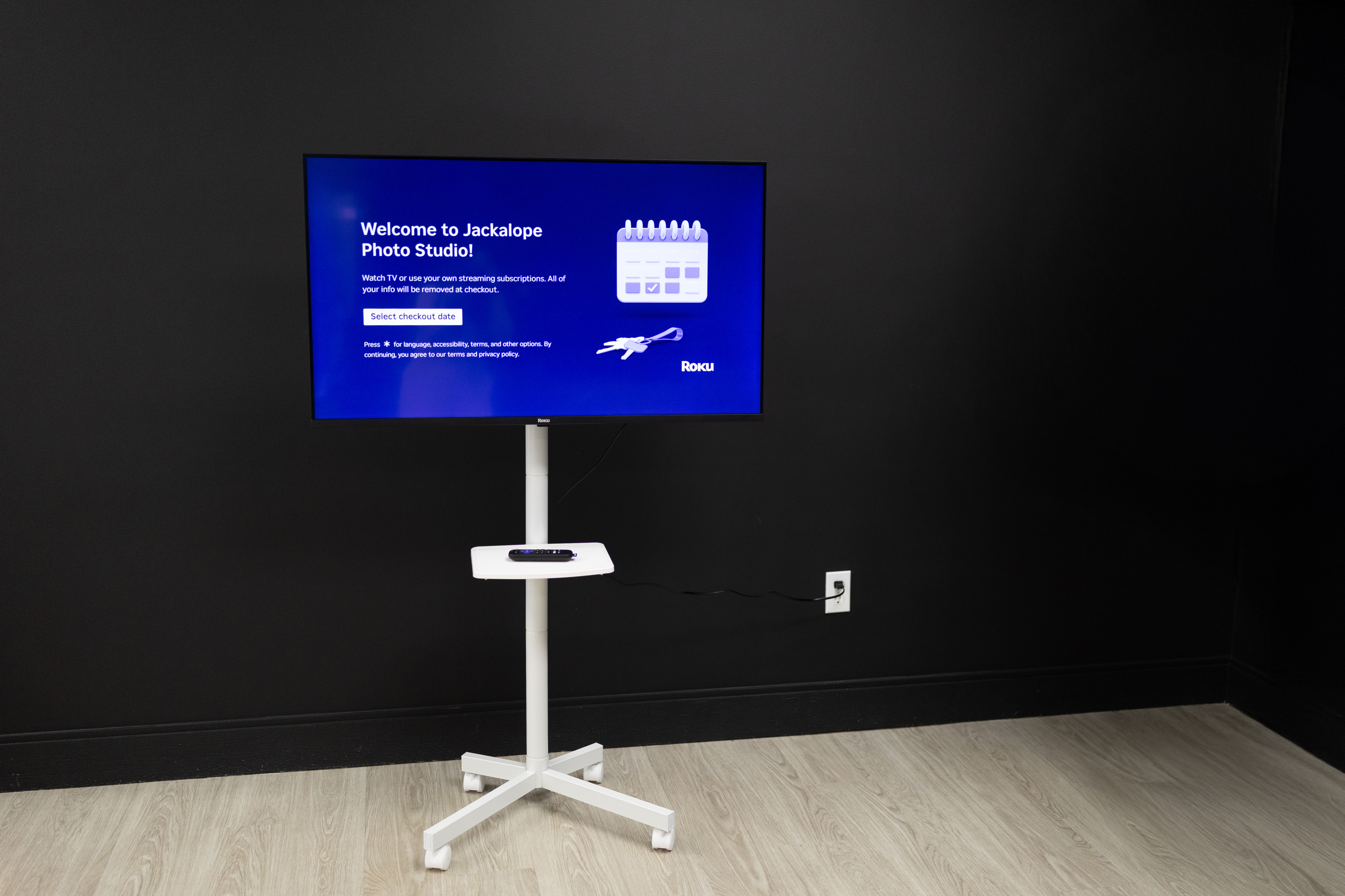 Rolling Roku TV in studio