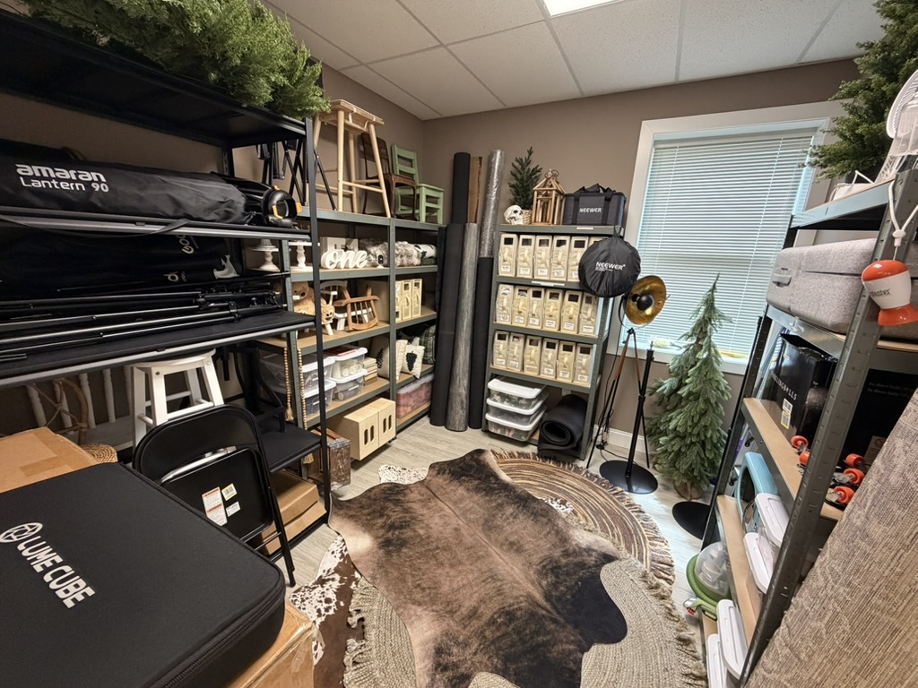 Prop room with studio props and backdrops